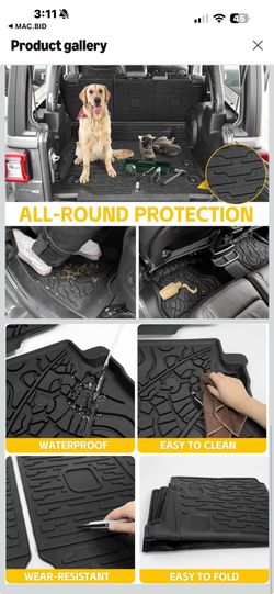 Cargo Mats for 2021-2024 2025 Jeep Wrangler JL 4XE only