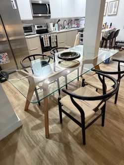 Glass Dinning Table 71"