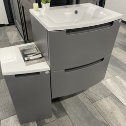 Bathroom Vanity With Acrilyc Sink + Side Cabinet NEW