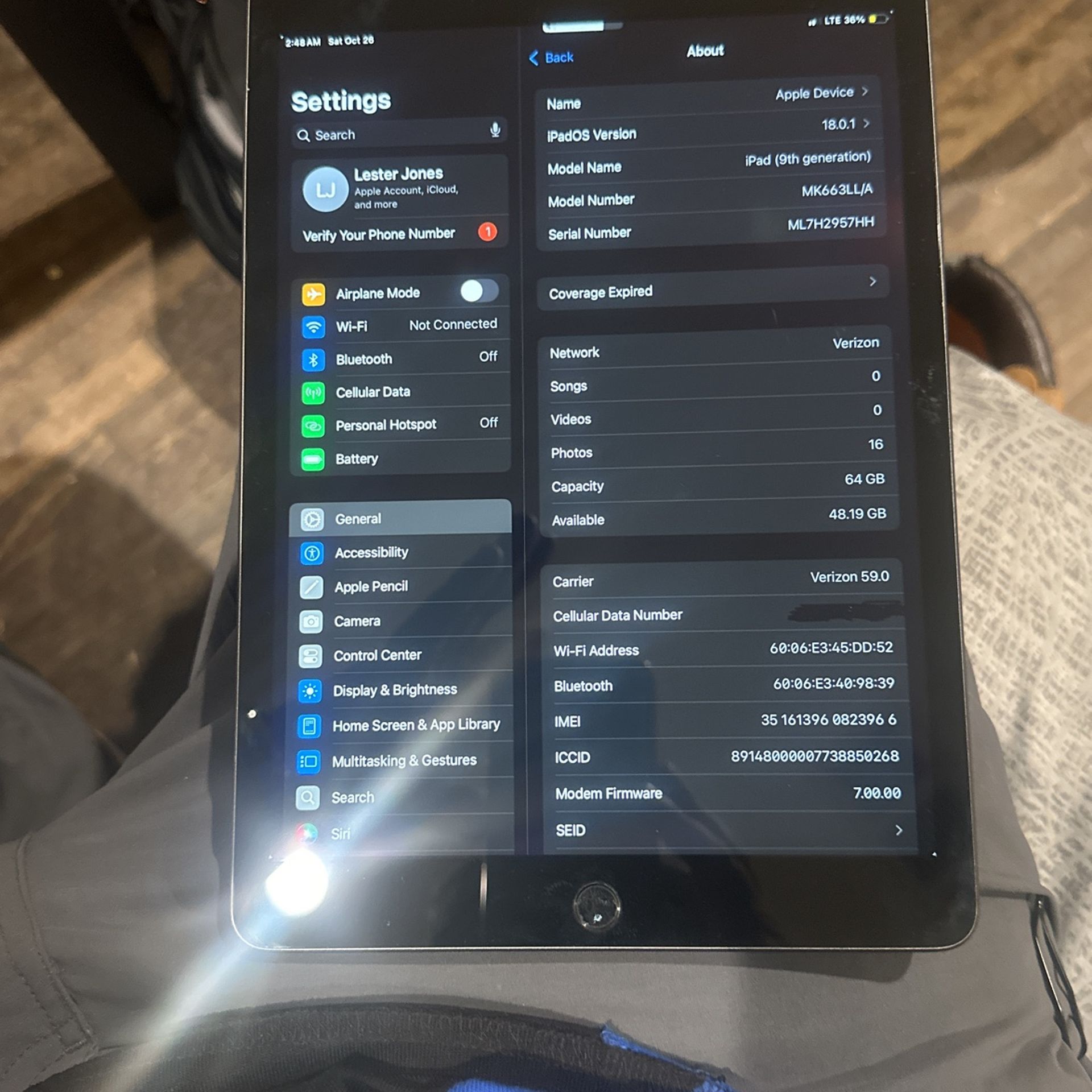 iPad 9th Gen WiFi+cellular ( FREE DATA  INCLUDED)