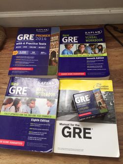 GRE prep books and flash cards