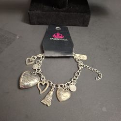 "NEW " Paparazzi Pure In Heart Religious Silvertone Charms On Stainless Link Chain 6.75" Plus Extension Links
