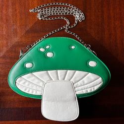 Mushroom Shaped Faux Leather Crossbody Bag