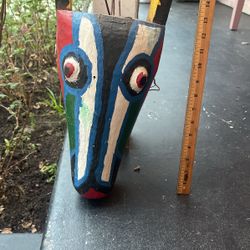 Vintage really cool large wooden mask