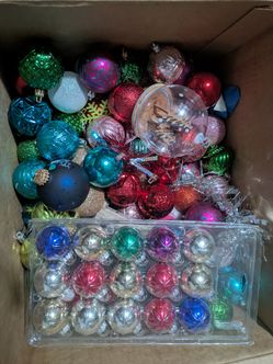 Box of Christmas Ornaments 