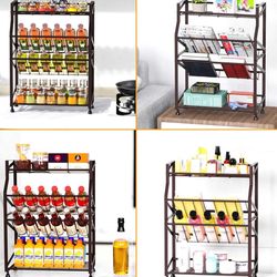 Spice Rack, Tidyway 4 Tier kitchen Spice Rack Organizer for Countertop, Bathroom Countertop Organizer Spice Organizer Storage Shelf, Seasoning standin