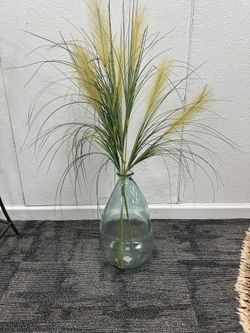 Glass Vase With Prairie Grass