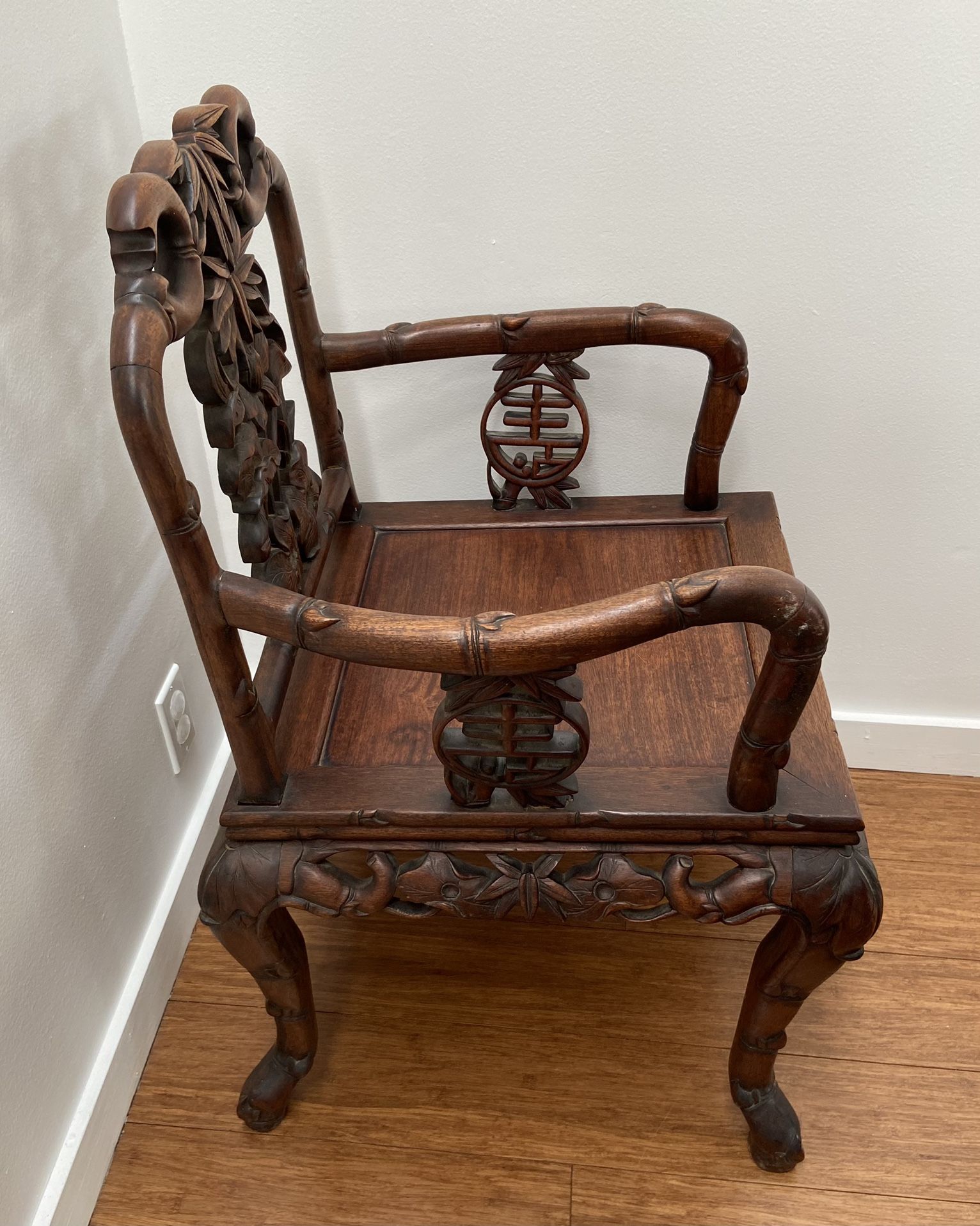 8 Hand Carved Rosewood Chair Set, Hong Kong