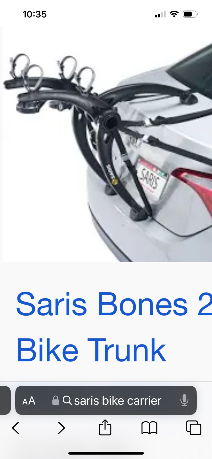 Saris “Bone” (2) Bike  Trunk Mount Bike Carrier