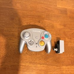 Nintendo GameCube Platinum Silver Wavebird Wireless Controller + OEM Receiver