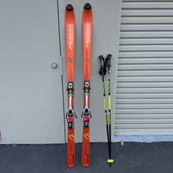Salomon X-Free Cross 08 164cm All Mountain Skis and Scott Ski Poles Good Condition 