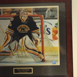 Autographed Tim Thomas Photo And Zdeno Chara, Tuukka Rask 