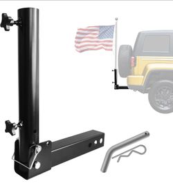 Foldable Hitch Mount Flagpole Holder, Heavy Duty Flag Poles Holder Univesal for Standard 2 inch Trailer Hitch, Compatible with Jeep Truck(2699)