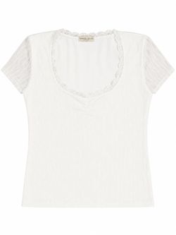 Frankiee & Skylar White Lace Trim Top
