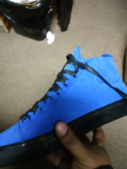 Moncler coat n Balenciaga shoes