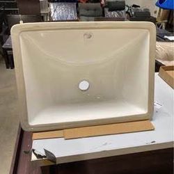 New Undermount Bathroom Sink 18x14 Inch White Rectangle Porcelain Vessel Sinks