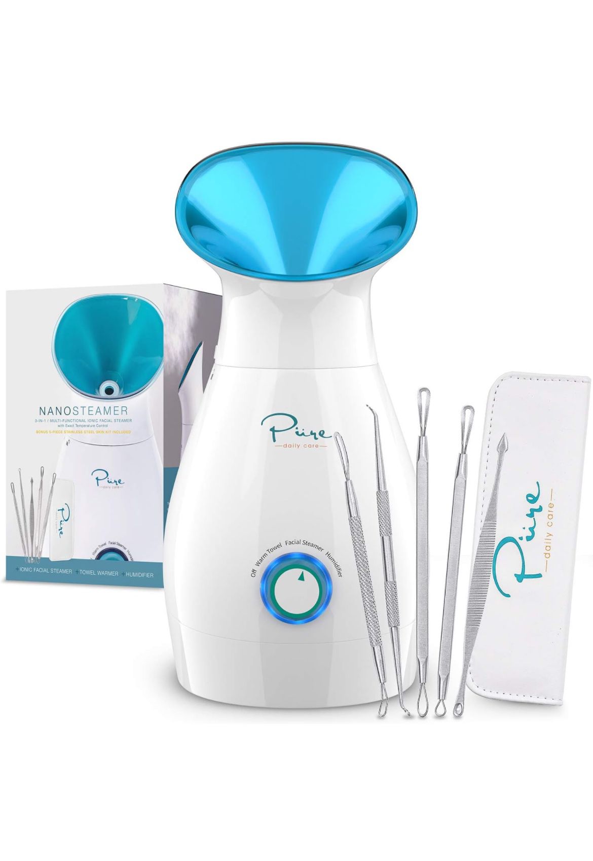 BRAND NEW / Not Opened: NanoSteamer Large 3-in-1 Nano Ionic Facial Steamer with Precise Temp Control - Humidifier - Spa Quality 