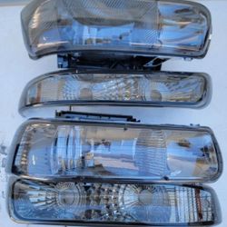 99-02 Silverado 00-06 Suburban Tahoe Headlights Luces Faros Calaveras Micas Faroles Headlamps Chevy
