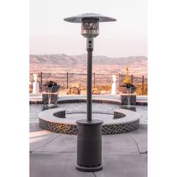 50000 BTU Propane Patio Heater for Outdoor Double-Layer Stainless Steel Burner, Wheels, Triple Prote
