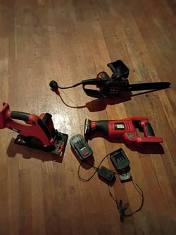 Cordless Sawzall, circular saw, with battery and battery charger. Also a Remington 12 " chainsaw
