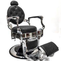 🏷 Ares Barber Chair in Chrome and Textured Black