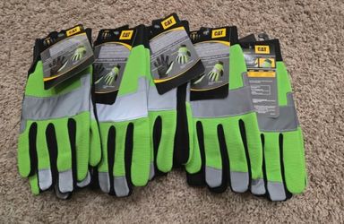 BRAND NEW! CAT Hi-Visibility  Padded Palm Utility Gloves LARGE