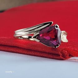 10K Yellow Gold Ruby Satin Finish Bypass Ring Size 6.25 - Solid Gold!/ Anillo de Oro con 1 Rubí y Acabado Satinado! 👌🎁Post Tags: 10K 14K