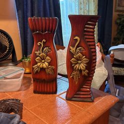 Wooden Ceramic Flower Vase