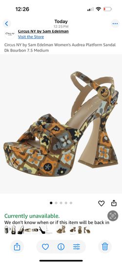Circus NY by Sam Edelman Women's Audrea Platform Sandal Dk Bourbon Size 9