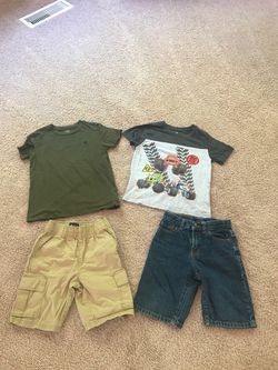 BOYS SIZE 7 SUMMER CLOTHES MONSTER TRUCK AND POLO
