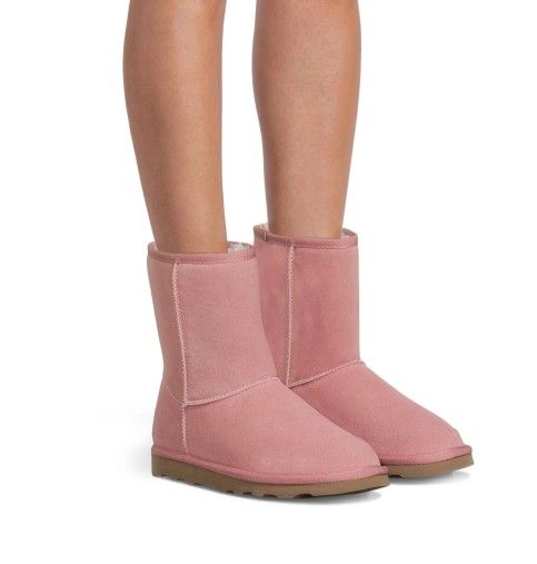 Time and Tru Blush Pink Women's Genuine Suede Faux Fur Lined Boots