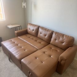 Pull Out Leather Couch $250 