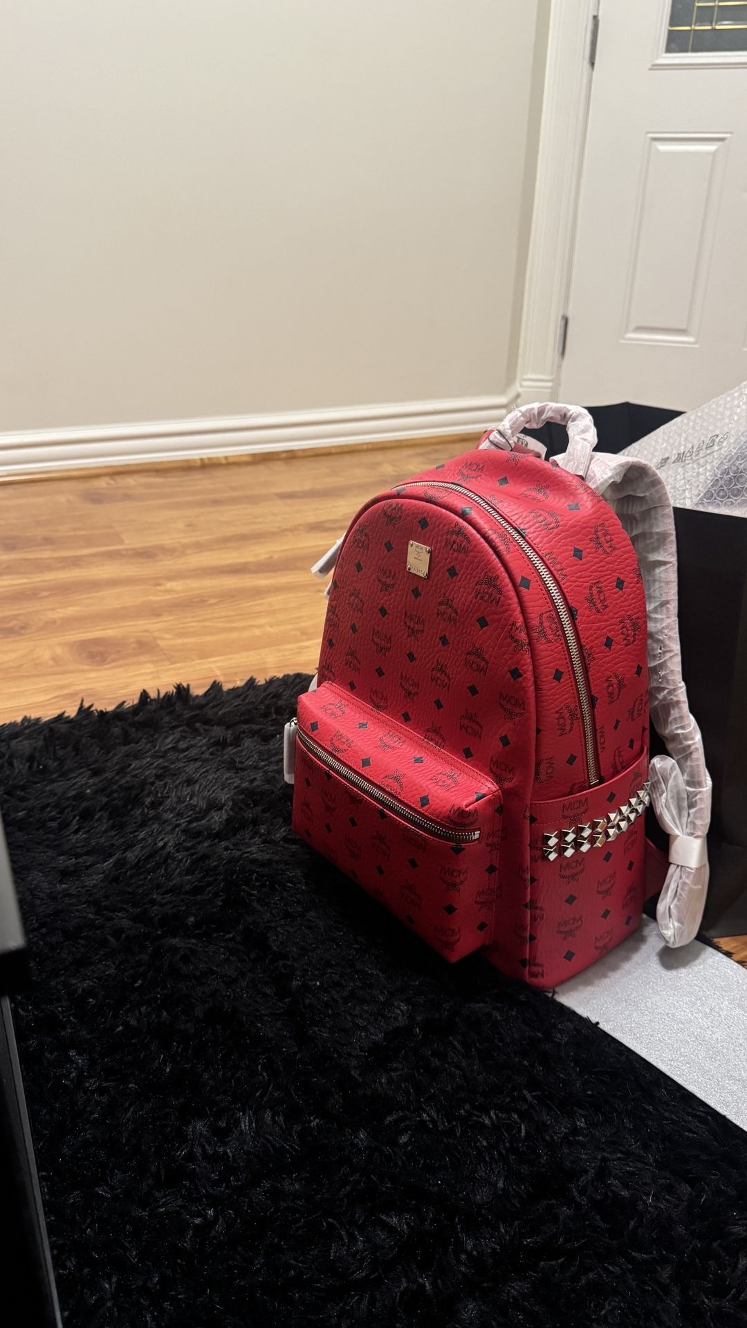 Red MCM Backpack