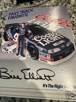 Bill Elliott Signed Coors Light NASCAR Promo Card