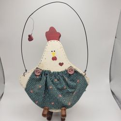 Vintage Rustic Farmhouse Wooden Handmade Rooster Decor 6.75" Tall