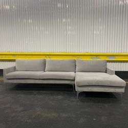 Grey Velvet Sofa Couch Free Delivery 