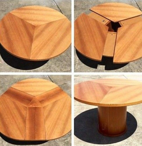 Skovby Round Expanding Petal Dining Room Table Denmark Danish Modern Sm32