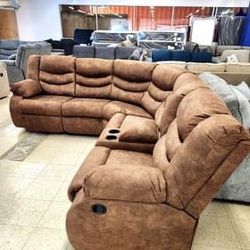 Reclining Sectional In Stock For Fast Delivery 