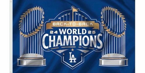 LA Dodgers Back to Back World Series Champions 3x5 Ft Flag