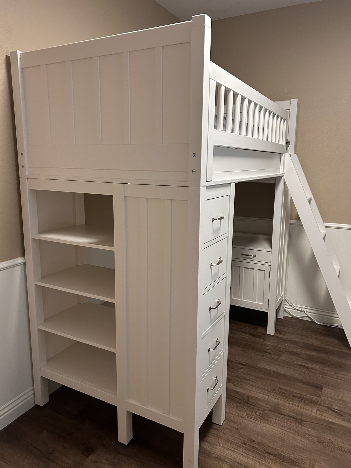 Pottery Barn Twin Loft Bed With Desk Underneath