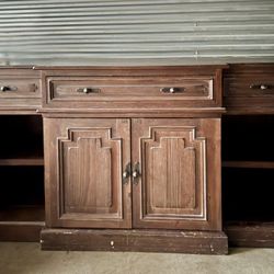 Large Wood TV Stand/Console Buffett Table with Storage
