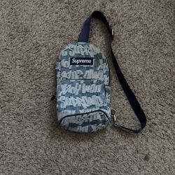 Supreme Fat Tip Jacquard Denim Sling Bag