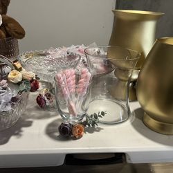 Vases Only Clear And Gold 