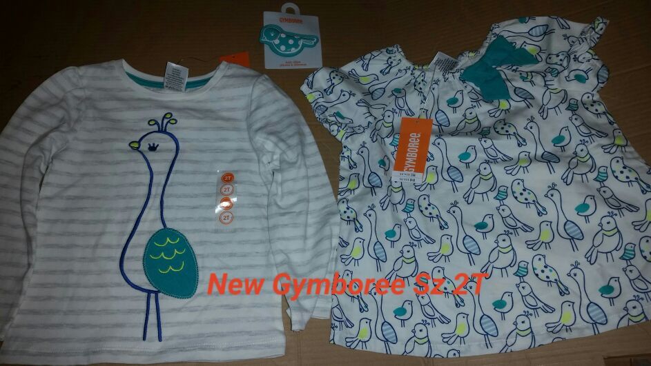 New Girls Sz 2T Gymboree tops with matching hair clip