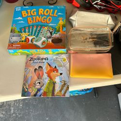 3 Makeup Bags And Book And Bingo 