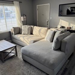 Couch (Light Beige) Sectional For Sale 