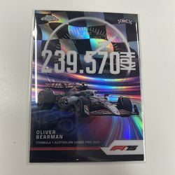 Oliver Bearman top speed card Topps Chrome 2025