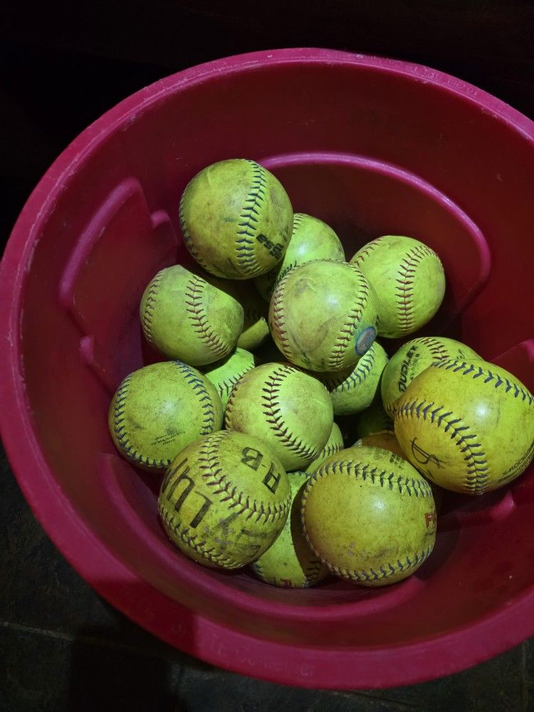 Bunch Of Used Softballs