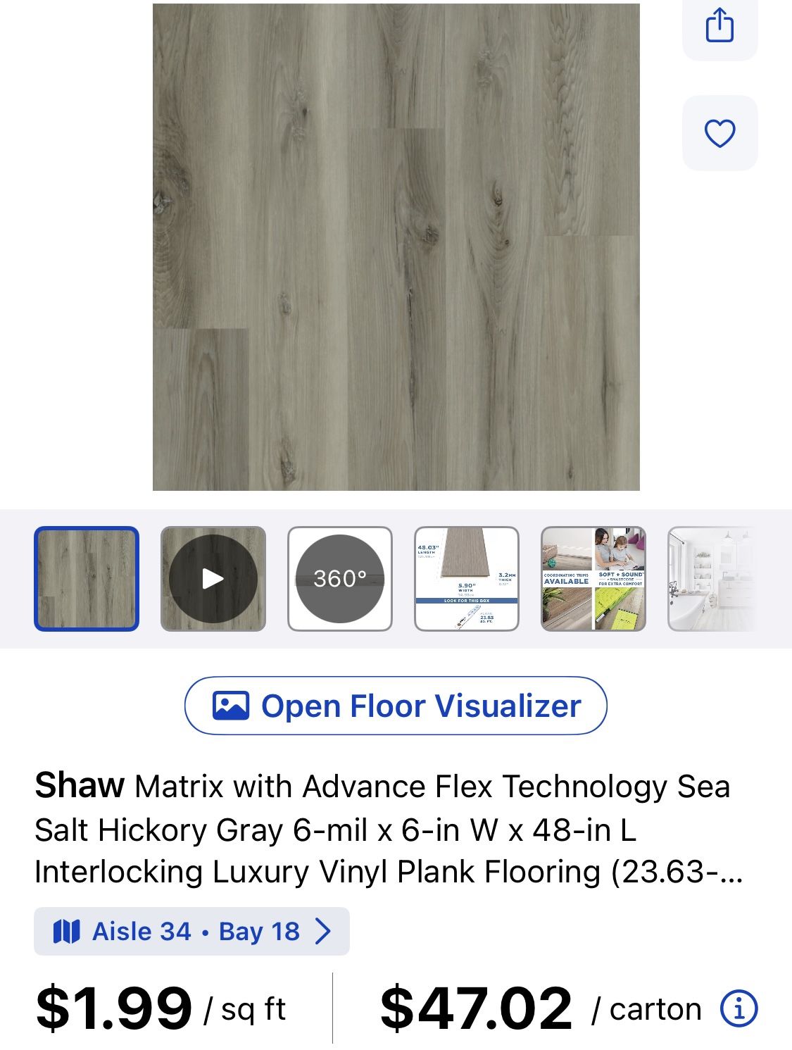 Luxury Vinyl Plank Flooring 10 Boxes
