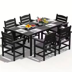 Premium HDPE Outdoor Dining Table Set Patio Furniture